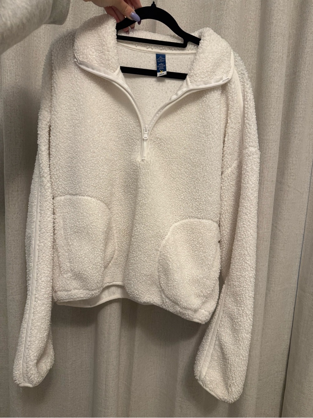 Old Navy Cream Sherpa Half-Zip Pullover